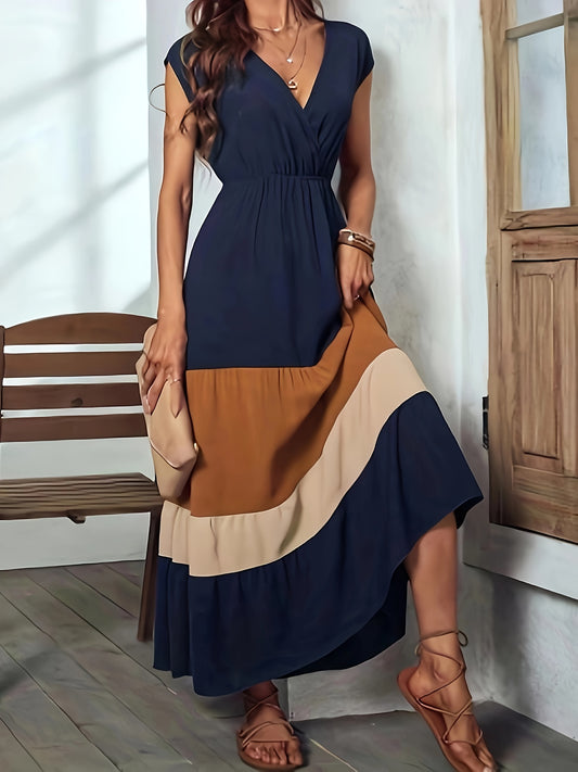 Vestido Longo Elegante com Decote V